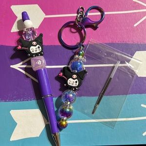 Inspired Pen, matching keychain/purse charm and pen refill. (9)